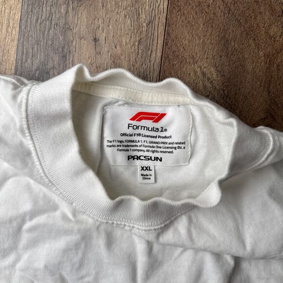 Pacsun x Formula 1 T-Shirt Men's 2XL White Short Sleeve Racing Grand Prix 6094 - Picture 2 of 8